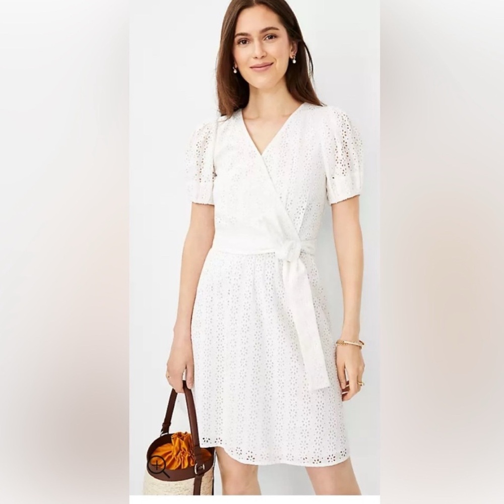 NWT Ann Taylor White Eyelet cotton dress